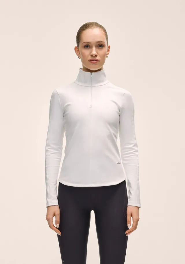 Casall Serene Half Zip maglia bianca manica lunga