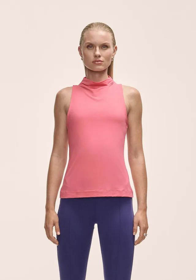 Casall Drapy Funnel Neck top sportivo rosa