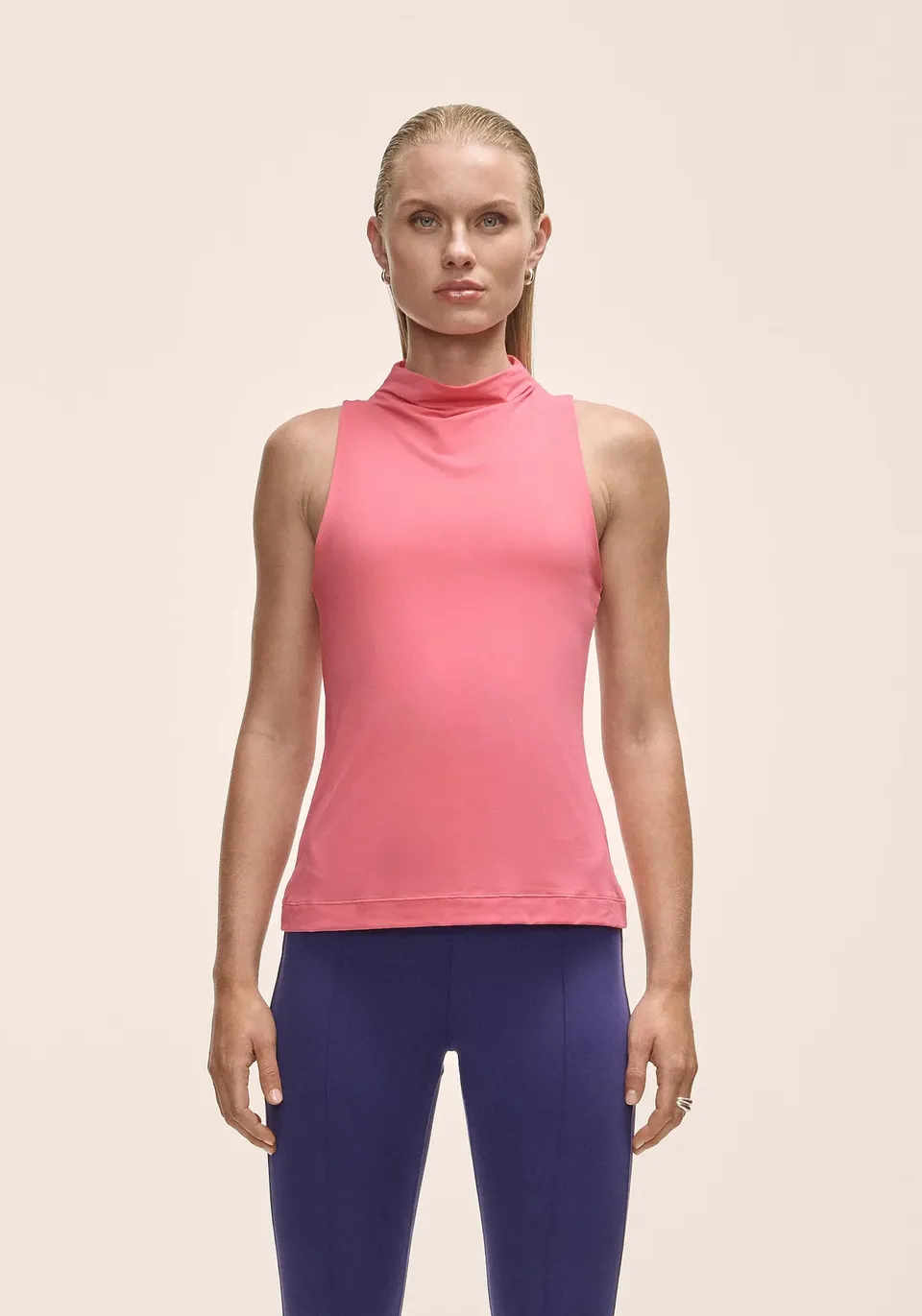 Casall Drapy Funnel Neck top sportivo rosa
