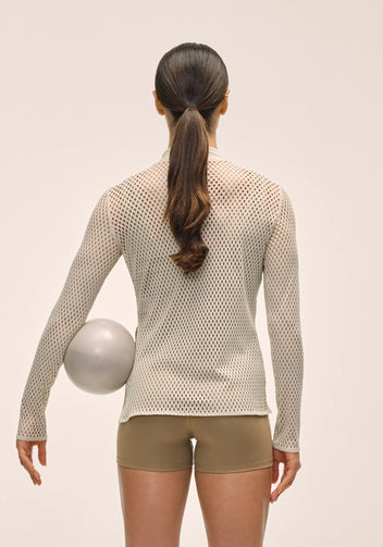 Casall Open Mesh Longsleeve maglia ecru traspirante