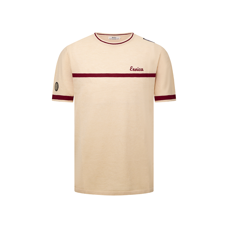 L'Eroica T-shirt Avorio jacquard viscosa slim fit