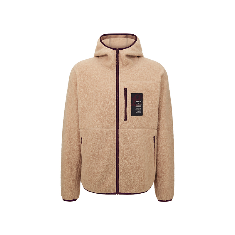 L'Eroica Monte pile con cappuccio tasche zip caldo