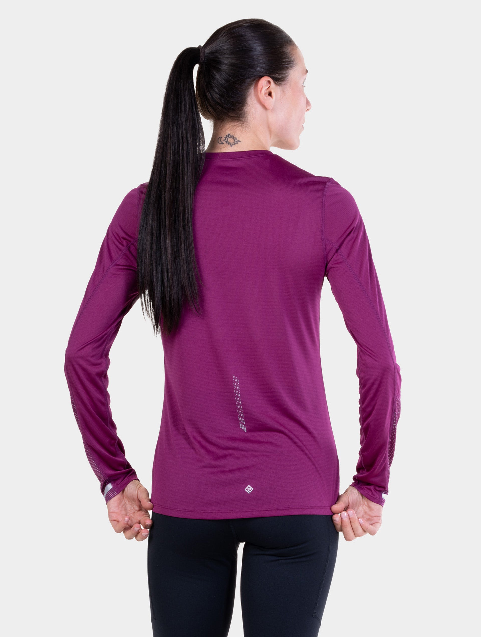 Ronhill Tech Reflect maglia donna manica lunga nera riflettente