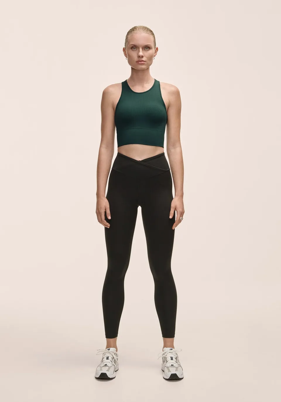 Casall Overlap High Waist Tights leggings neri modellanti
