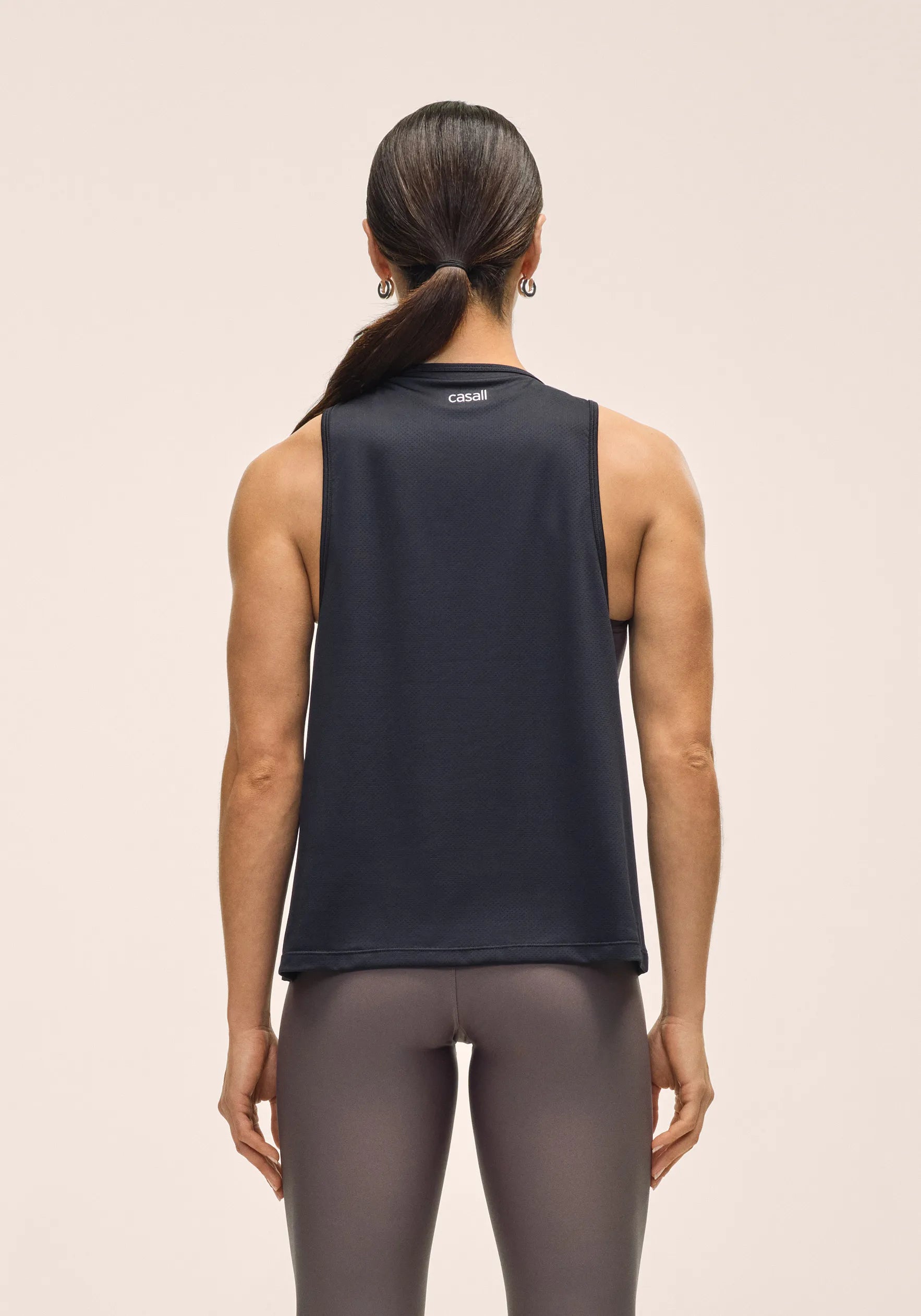 Casall Laser Mesh Flow Tank canotta nera traspirante
