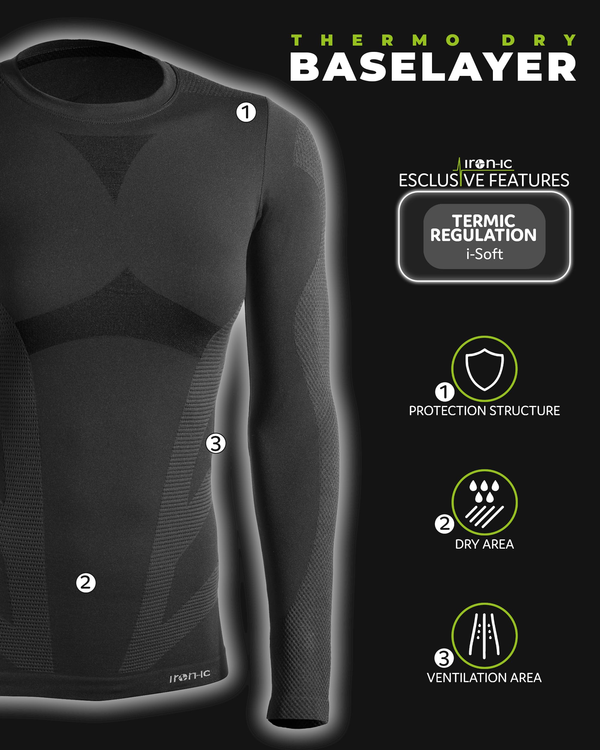 Iron-Ic Thermo Dry 212531 maglia termica bianca S-M
