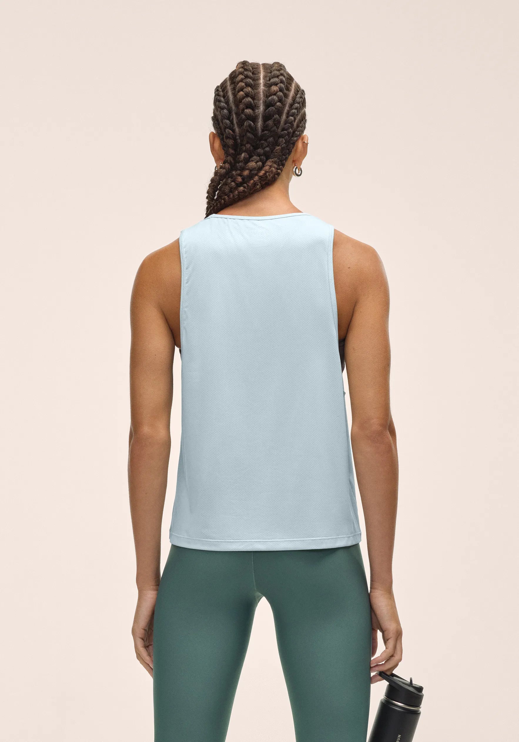 Casall Laser Mesh Flow Tank canotta sportiva azzurra mesh