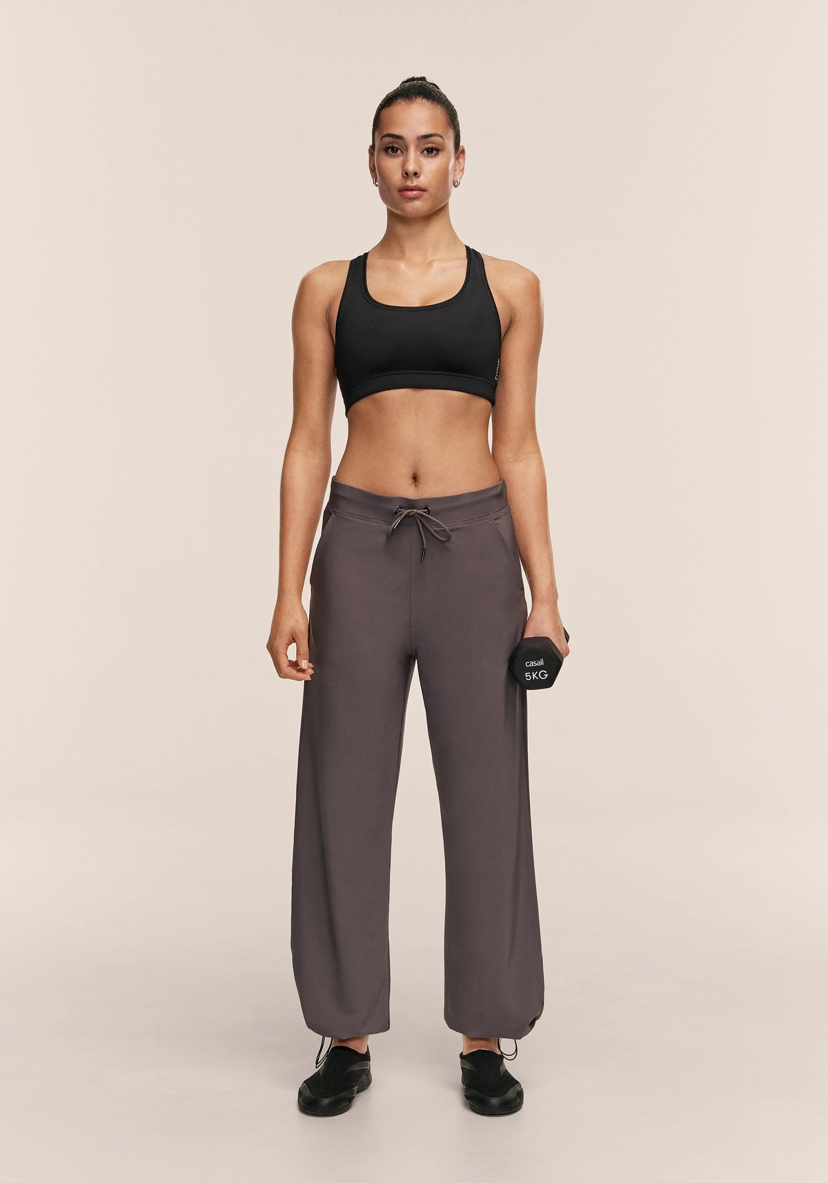 Casall Stamp Loose Pant pantaloni grigi barrel leg