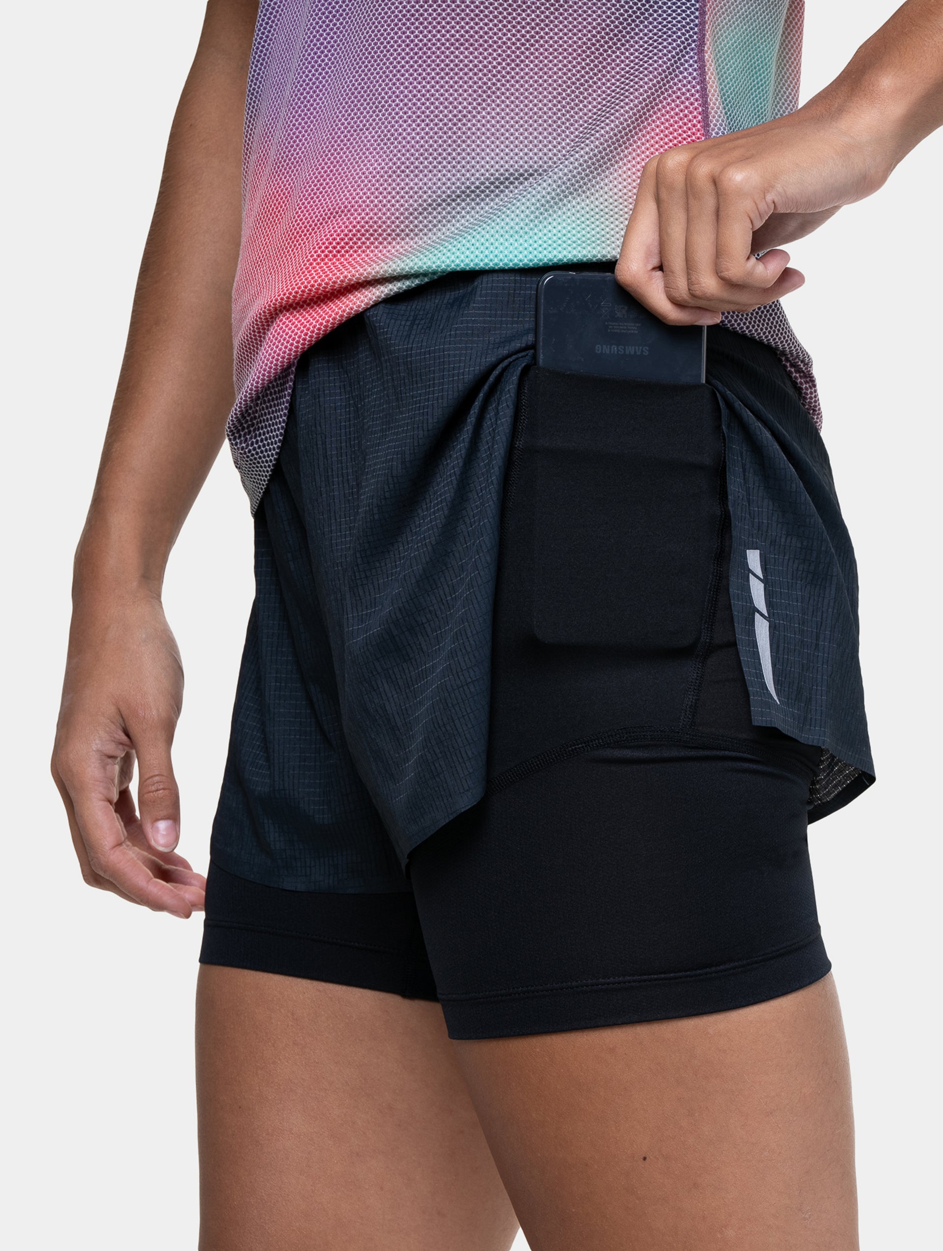 Ronhill Tech Race Twin Short pantaloncini gara donna neri leggeri