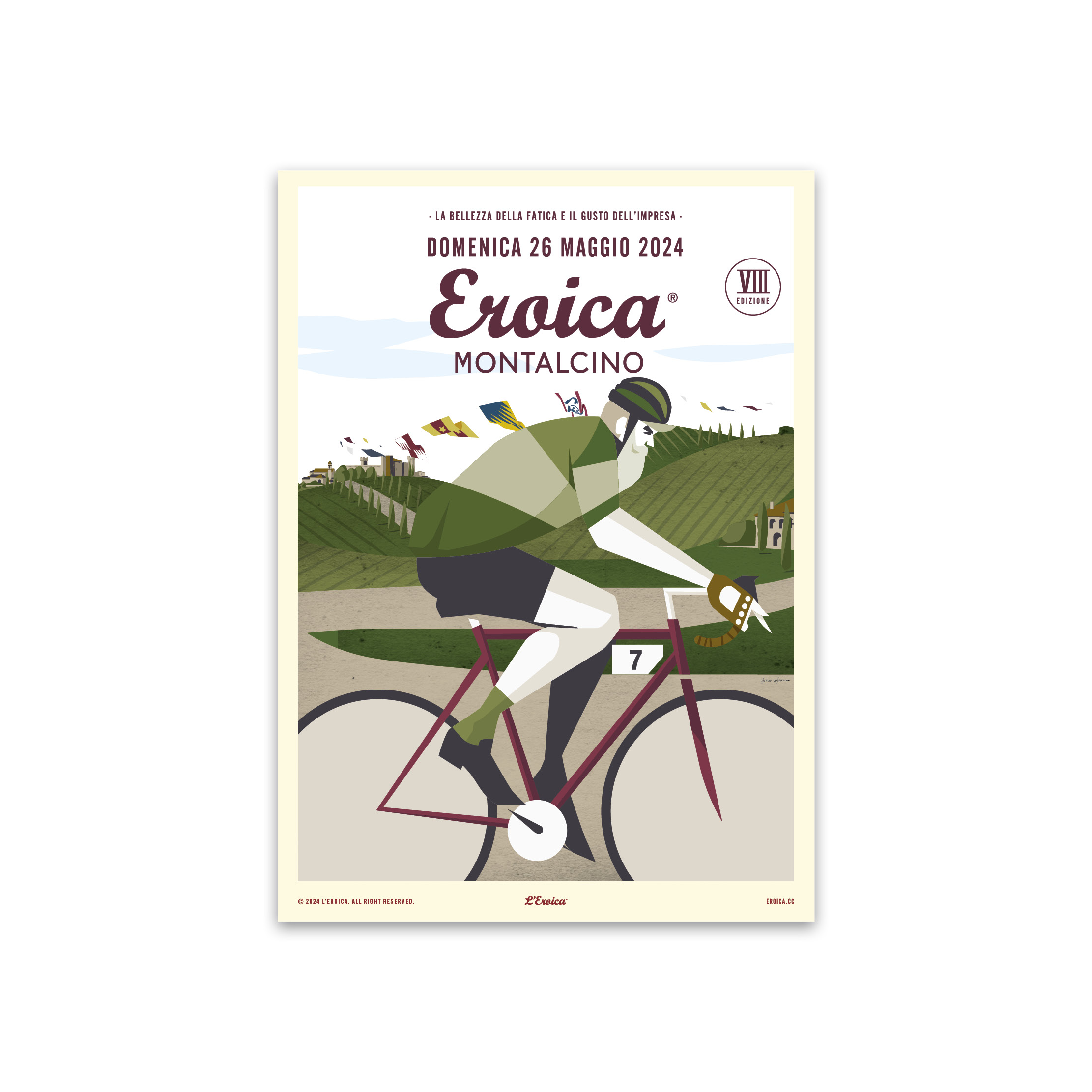L'Eroica Poster Montalcino 2024 illustrazione evento