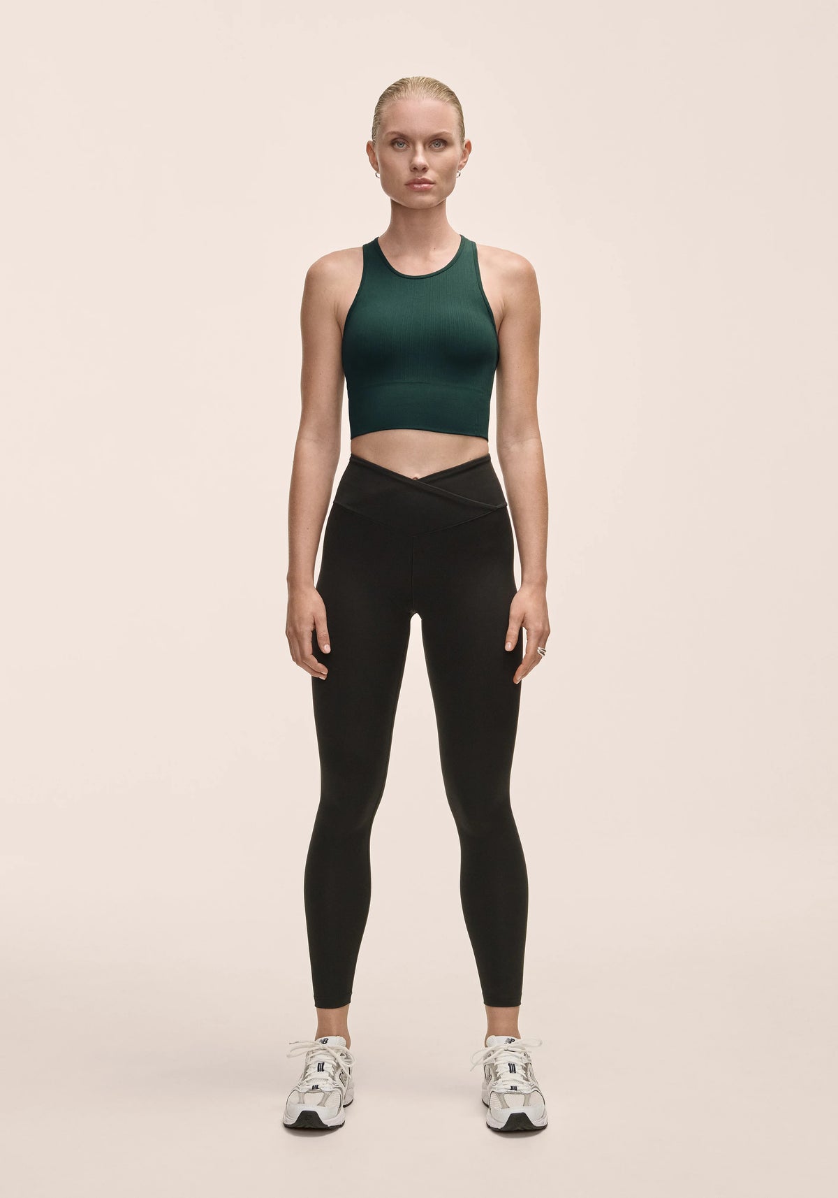 Casall Overlap High Waist Tights leggings neri modellanti