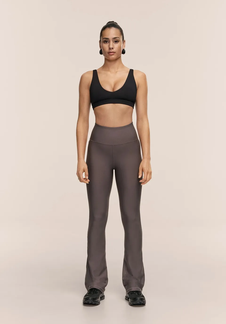 Casall Flare High Waist pantaloni gym grigio scuro shaping