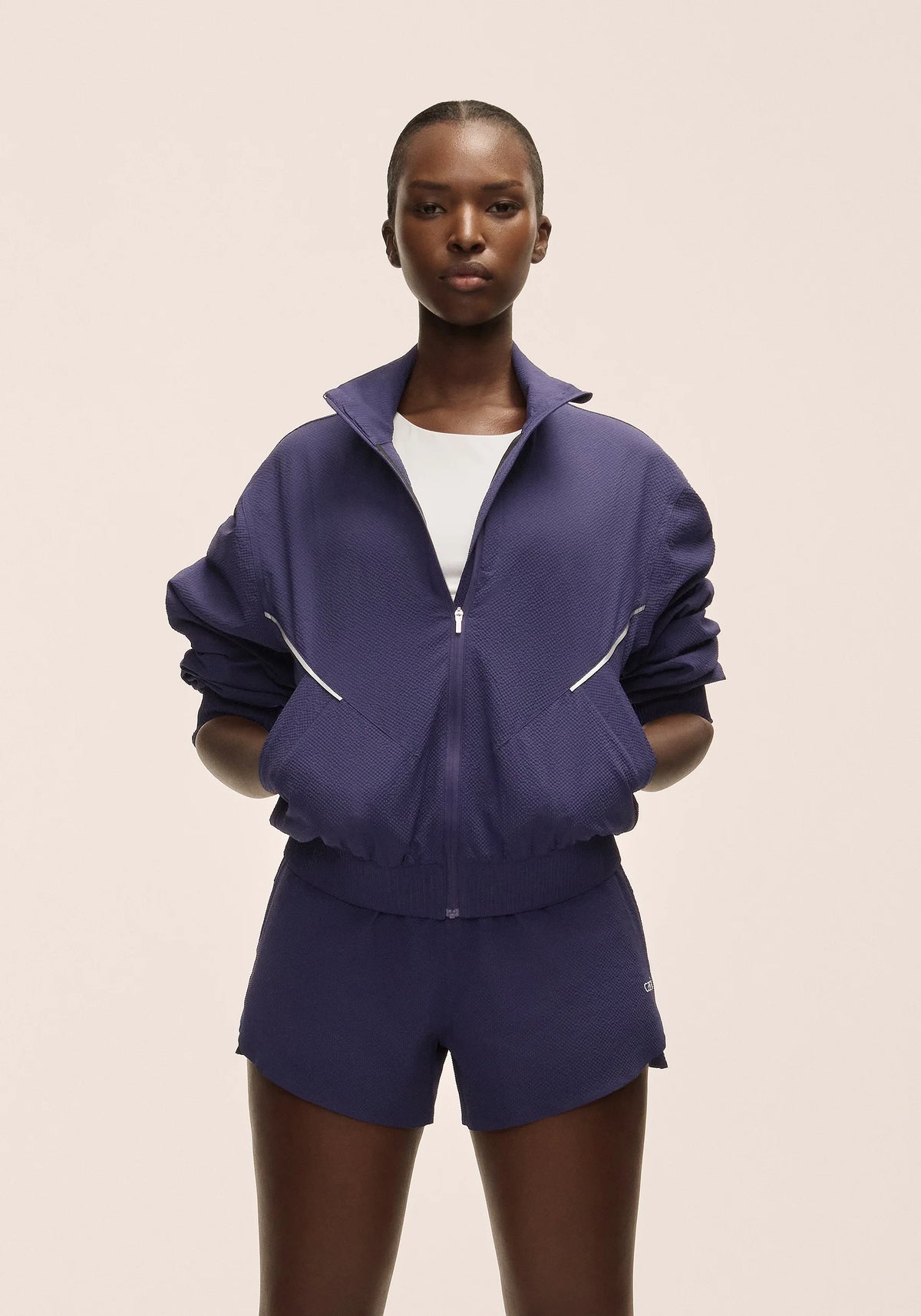 Casall Luna Textured Jacket giacca viola traspirante