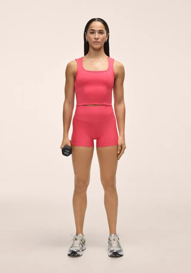 Casall Ultra High Waist Hot Pant shorts rosa vita altissima