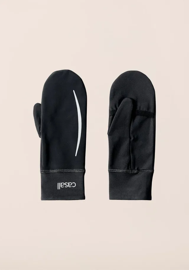 Casall Windtherm Running Mittens guanti running neri antivento