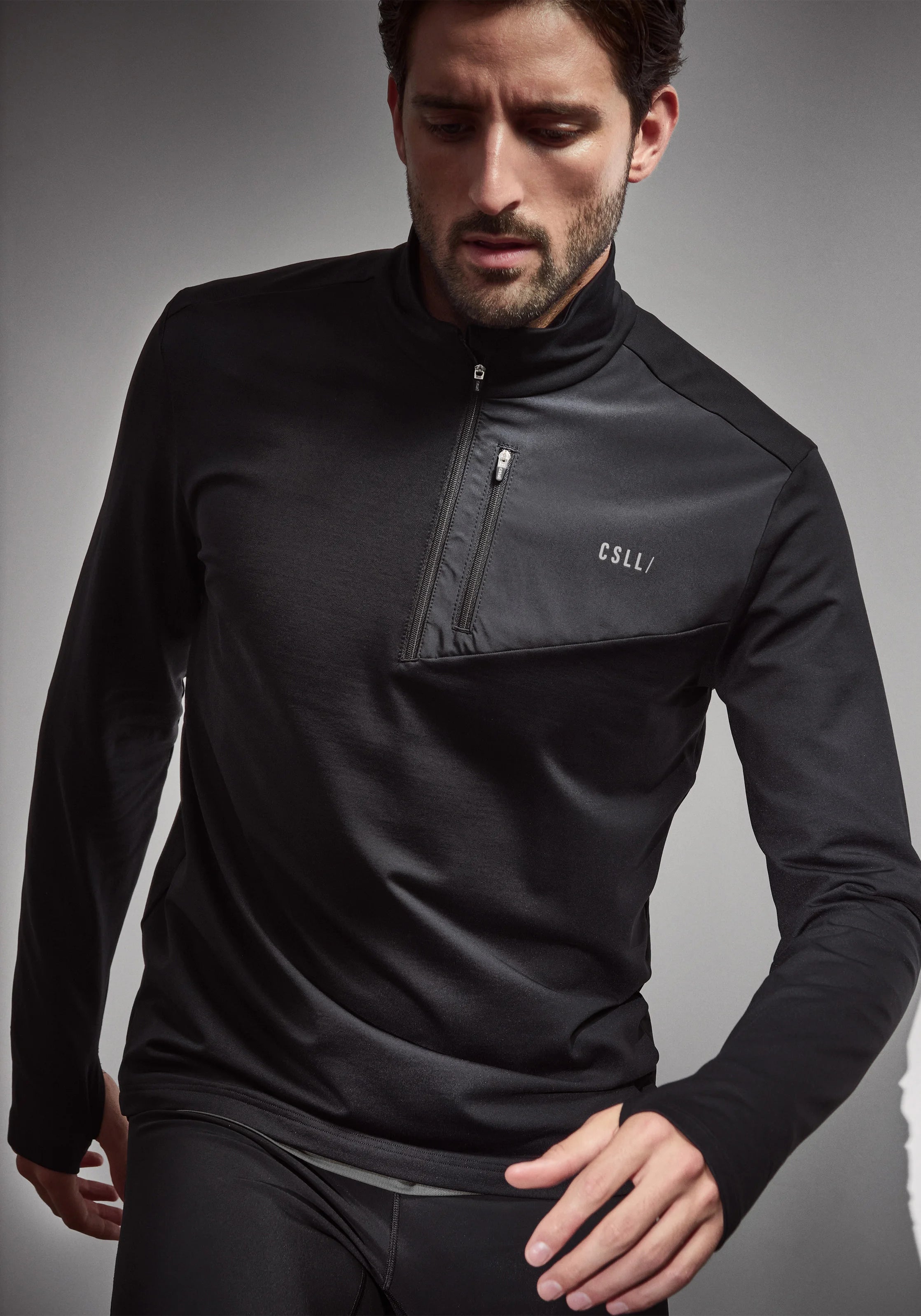 Casall M Midlayer Half Zip maglia Nera mezza zip