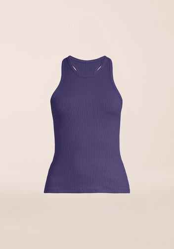 Casall Signified Rib Tank canotta Purple Eclipse a costine