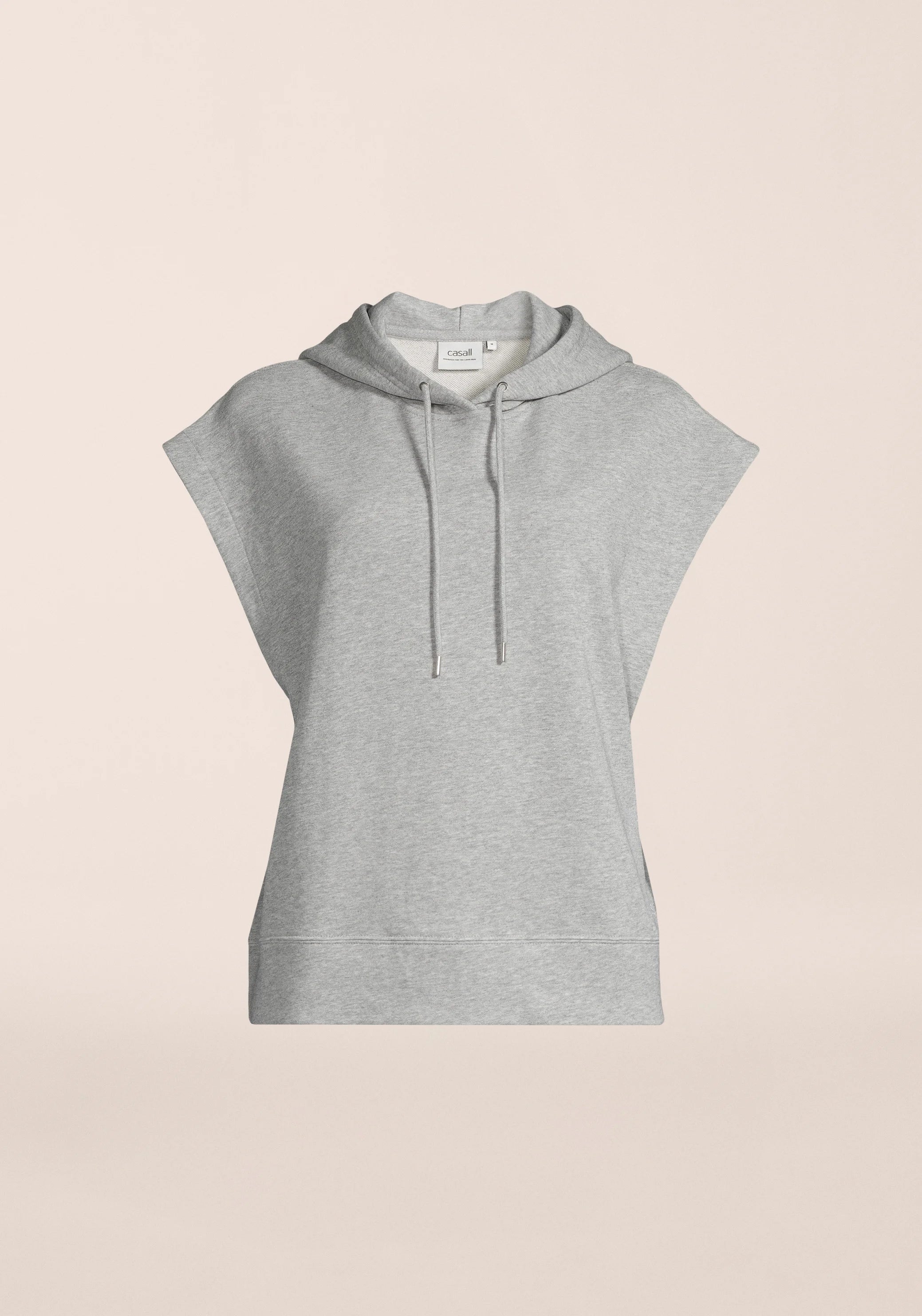 Casall Terry Spring Sleeveless Hoodie felpa grigia cotone