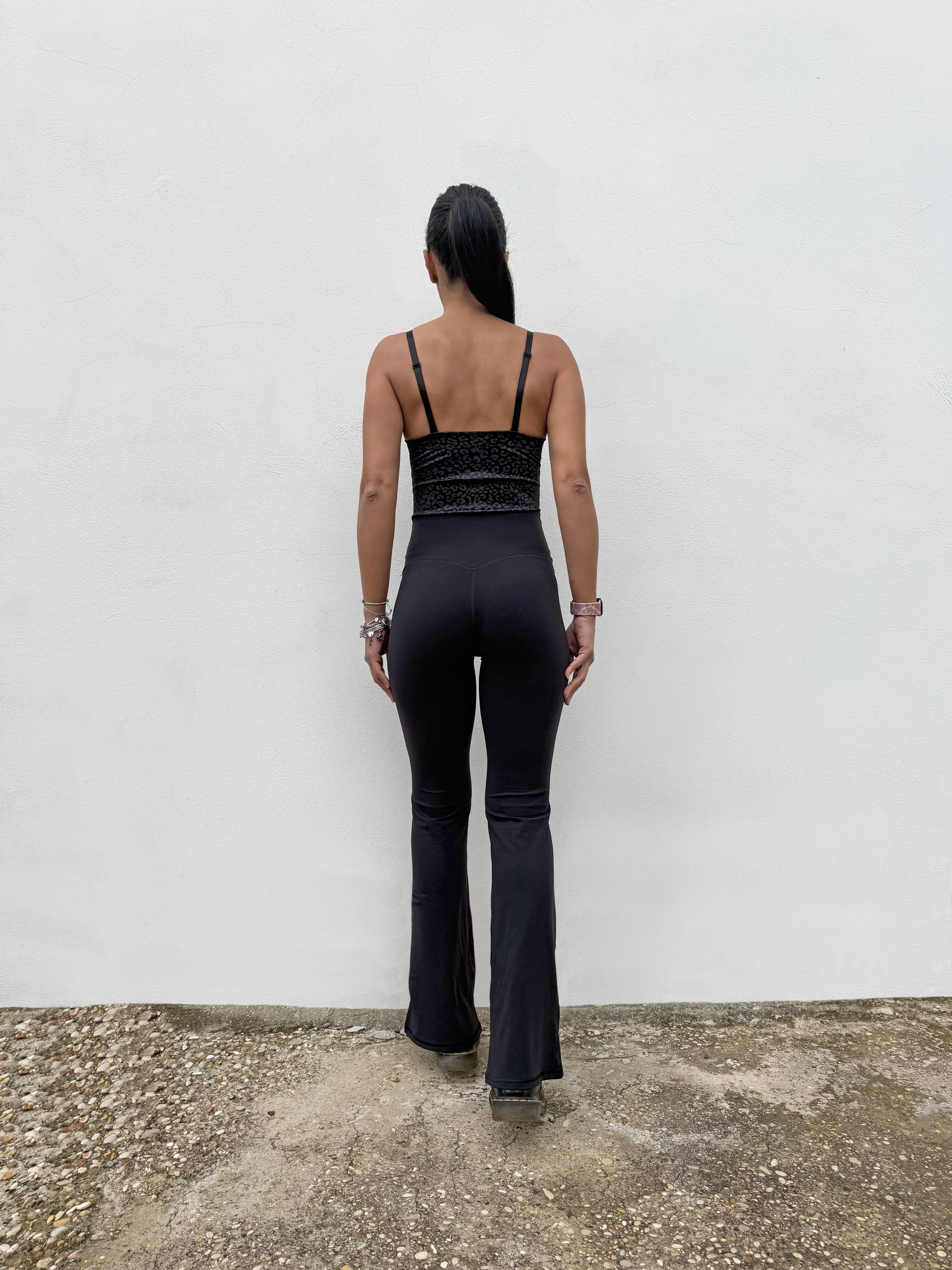 VB Completo Nero tuta body e legging scampanato