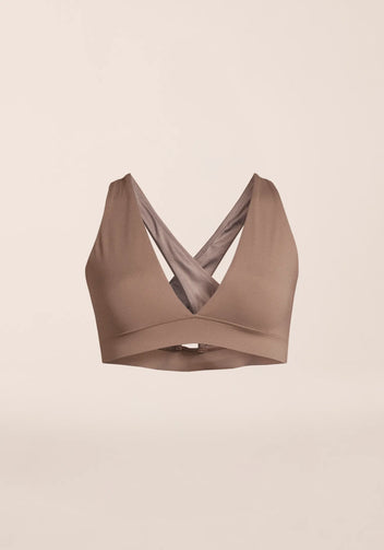 Casall V-Neck Crossback top bikini warm khaki UV 50+