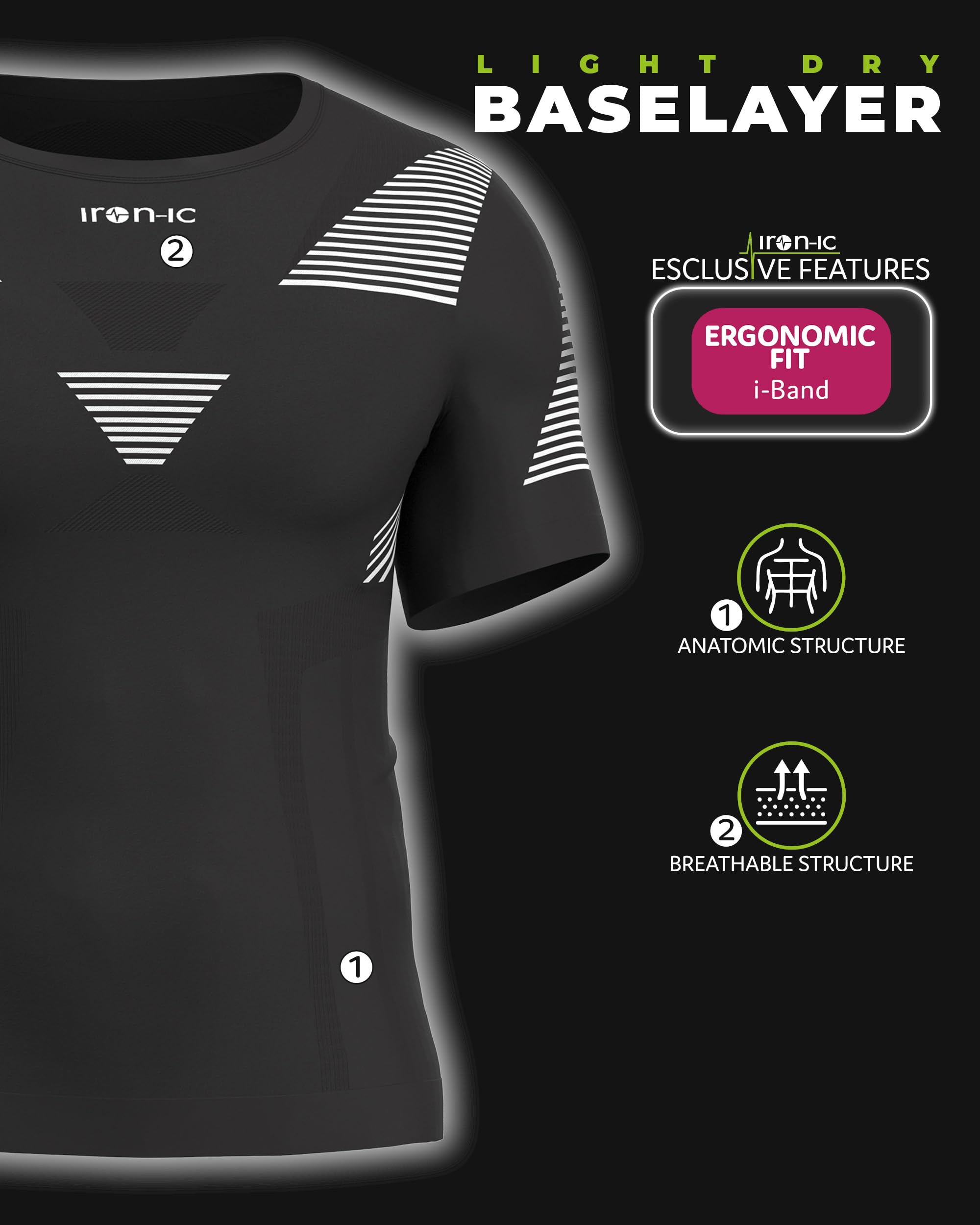 Iron-Ic Light 202004 t-shirt uomo manica corta traspirante