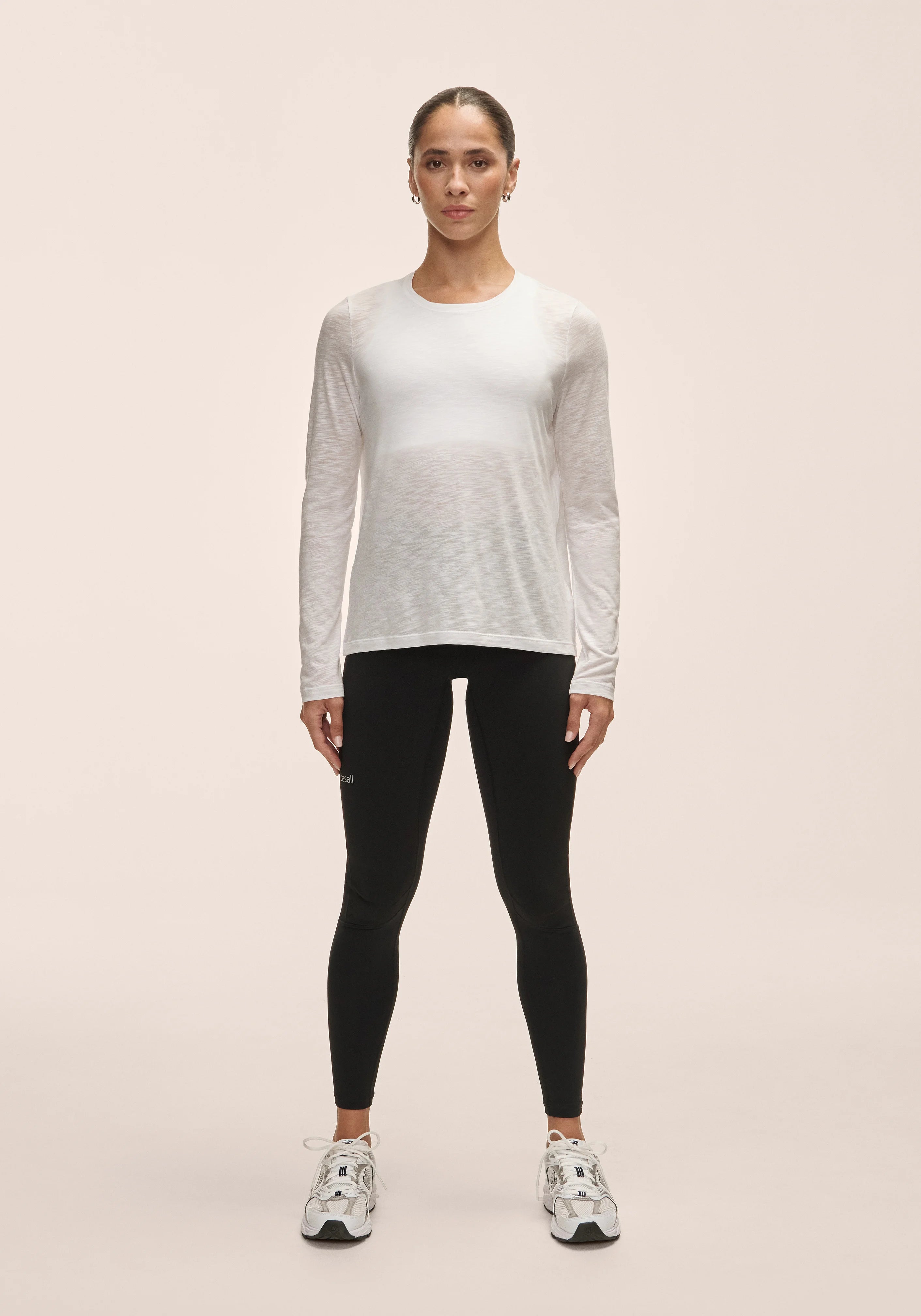 Casall Soft Texture Long Sleeve maglia bianca manica lunga