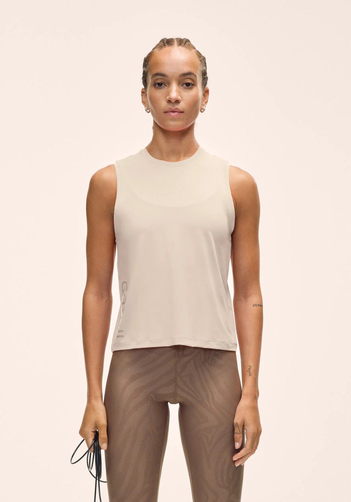 Casall Graphic Tank canotta ecru traspirante