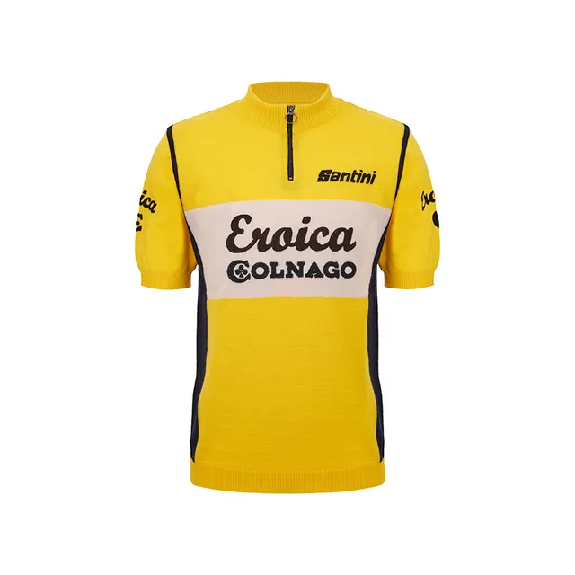 L'Eroica Colnago maglia lana gialla vintage