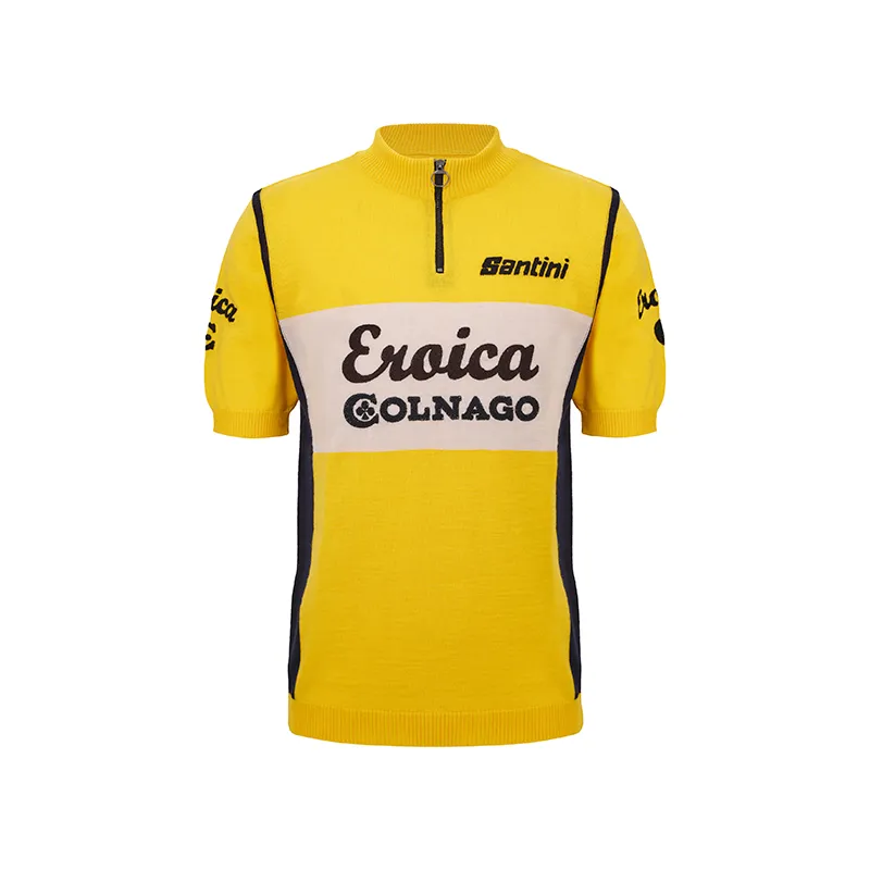 L'Eroica Colnago maglia lana gialla vintage