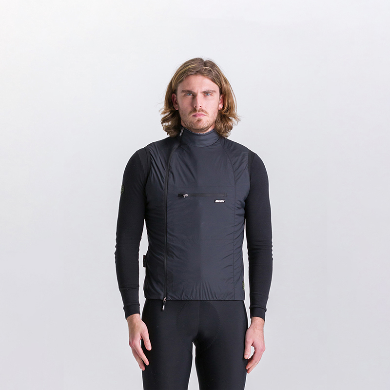 L'Eroica Alpha Pack gilet antivento nero packable