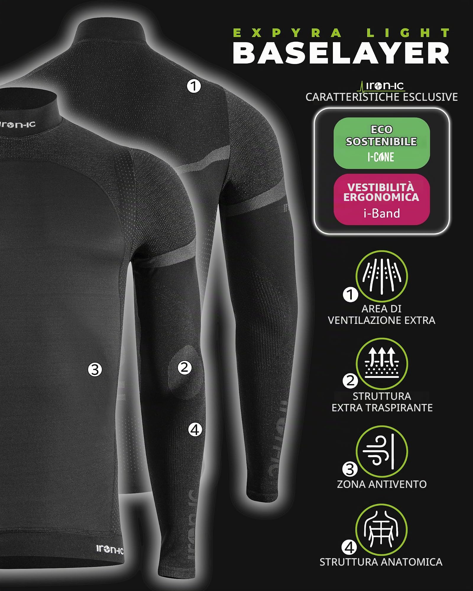 Iron-Ic Thermic 201664 maglia manica lunga uomo antivento