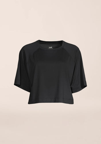 Casall Laser Mesh Crop Tee t-shirt sportiva Black traspirante