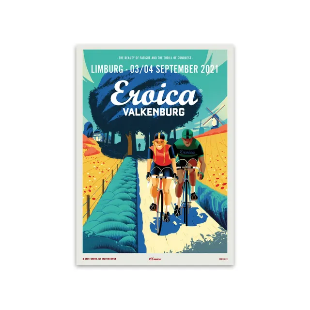 L'Eroica Limburg 2021 poster evento illustrazione colori