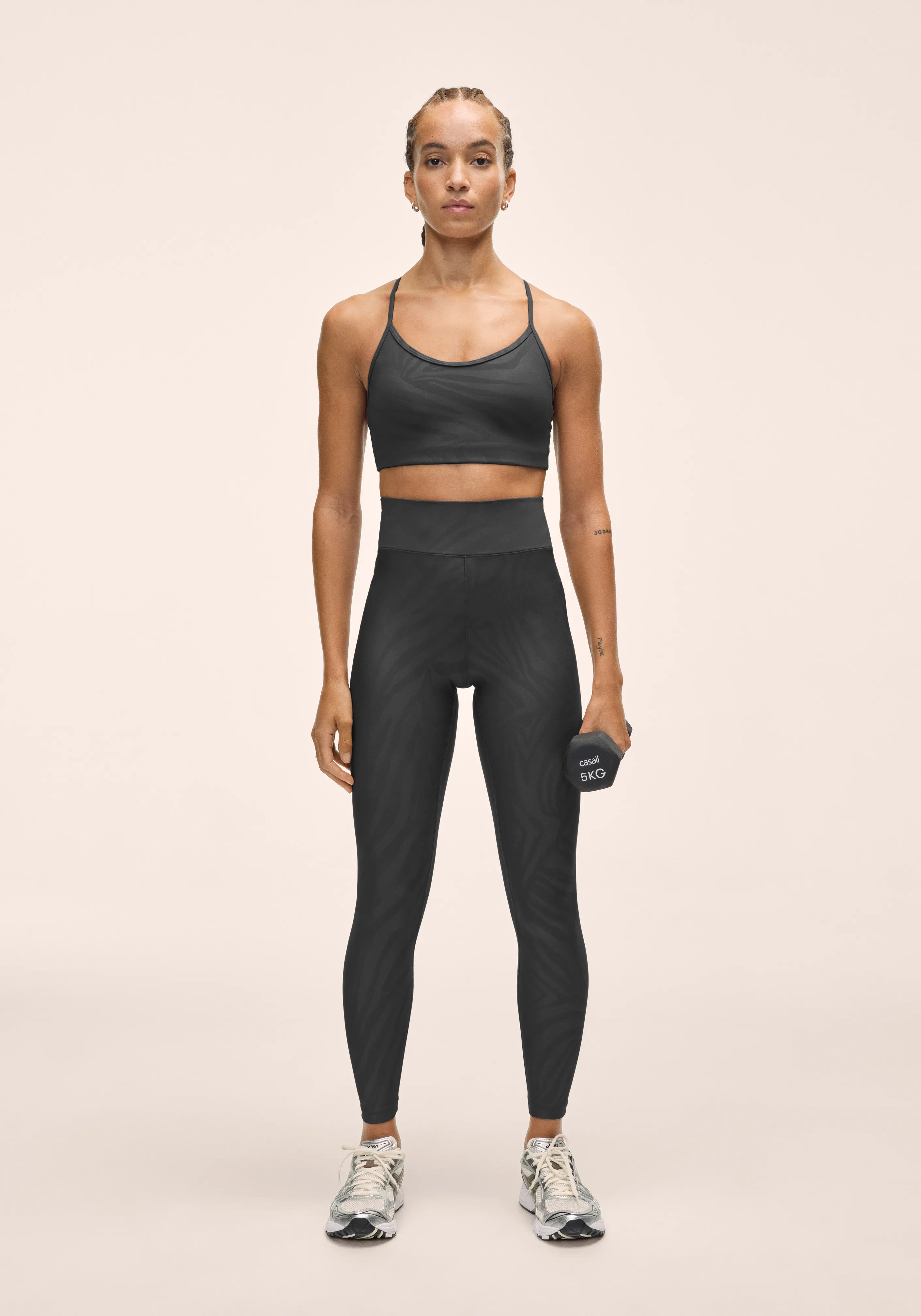 Casall Heat Printed High Waist Tights leggings zebra nero