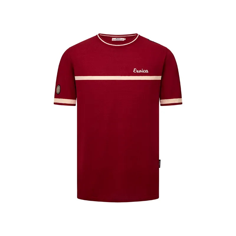 L'Eroica T-shirt bordeaux jacquard viscosa slim fit
