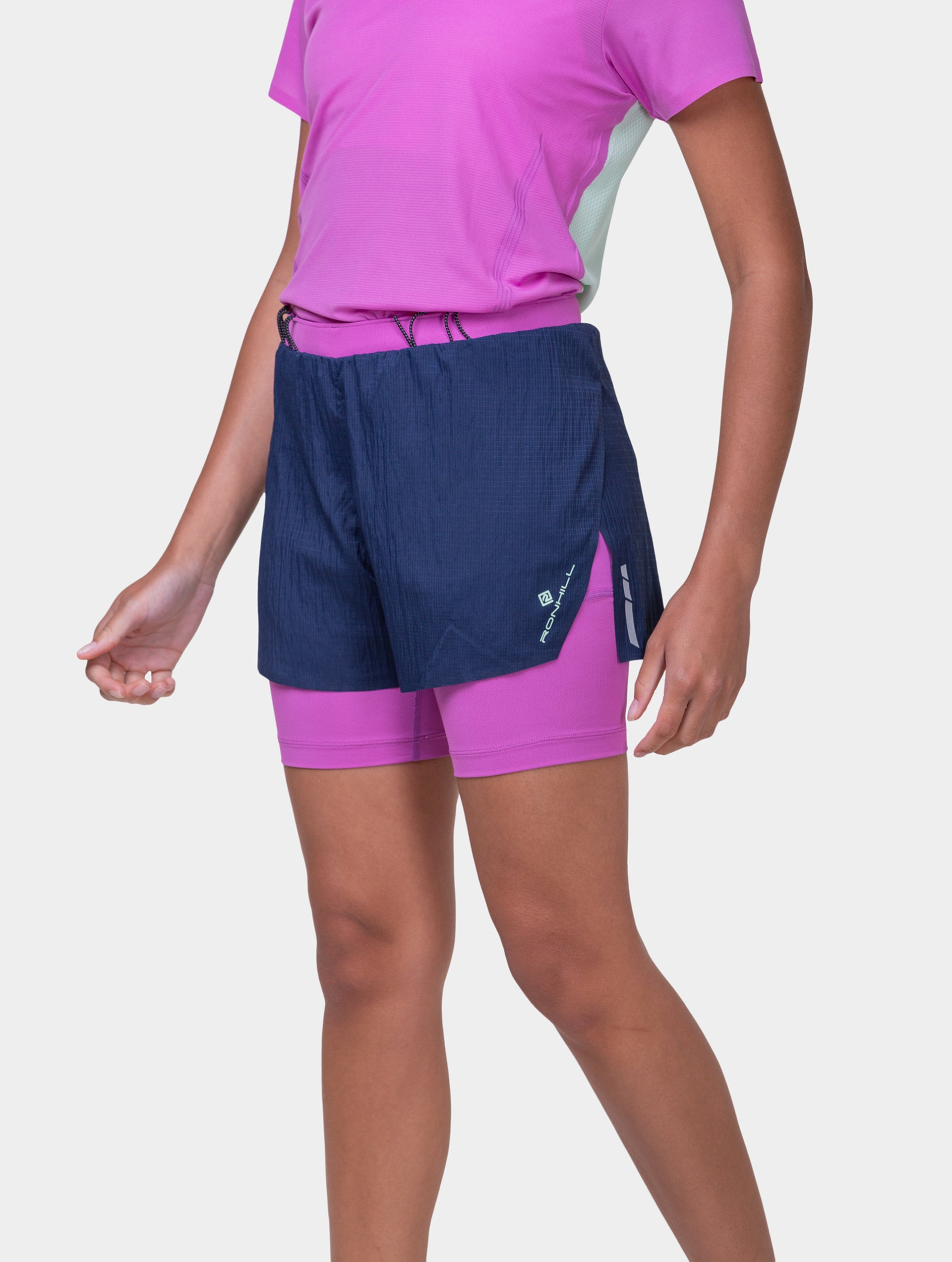 Ronhill Tech Race Twin Short pantaloncini gara donna neri leggeri