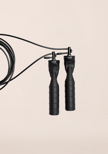Casall Steel Wire Speed Rope corda salto nero regolabile