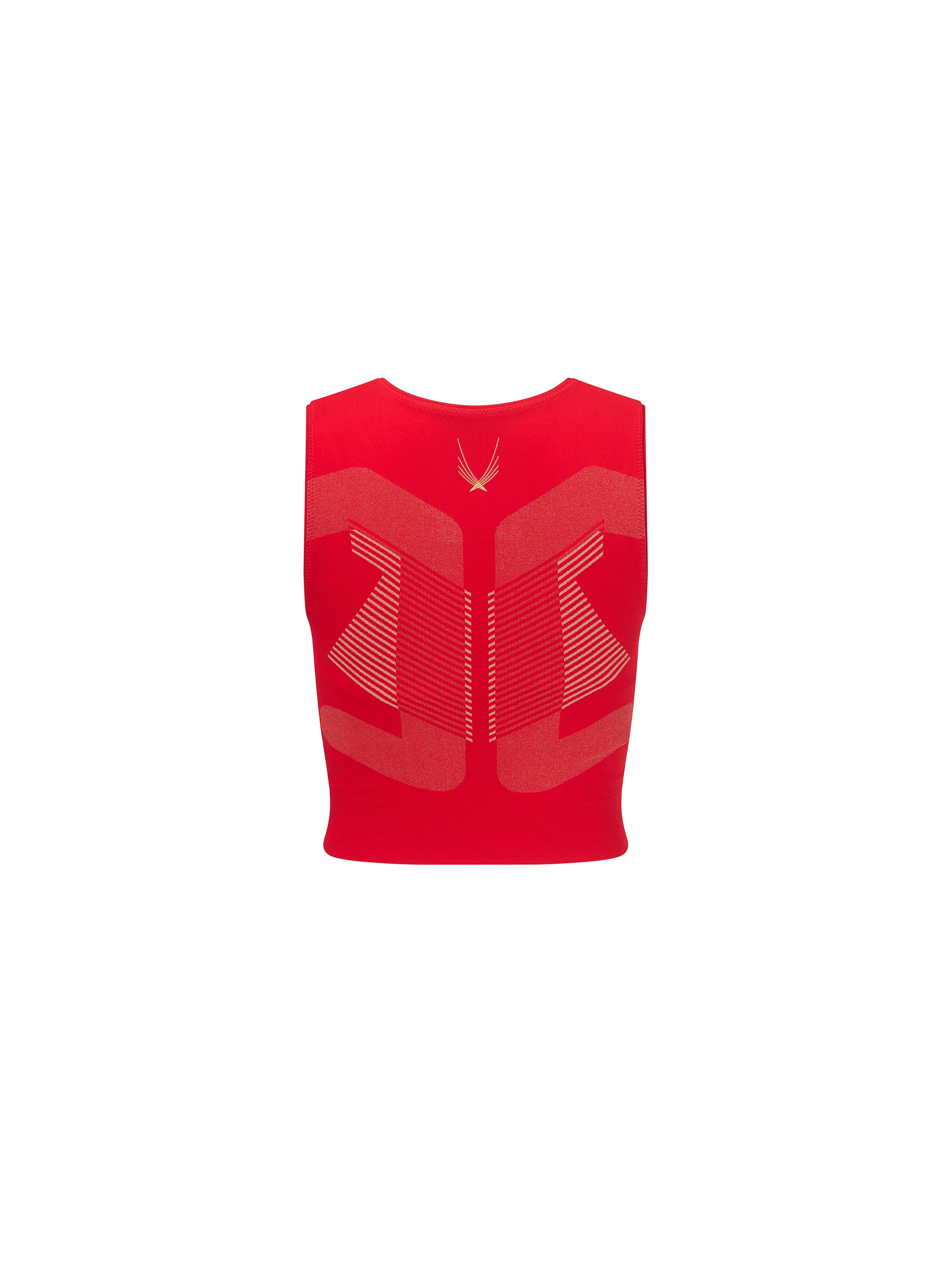 Lucas Hugh Flexon Crop Top Rosso Nude Taglia L Elasticizzato