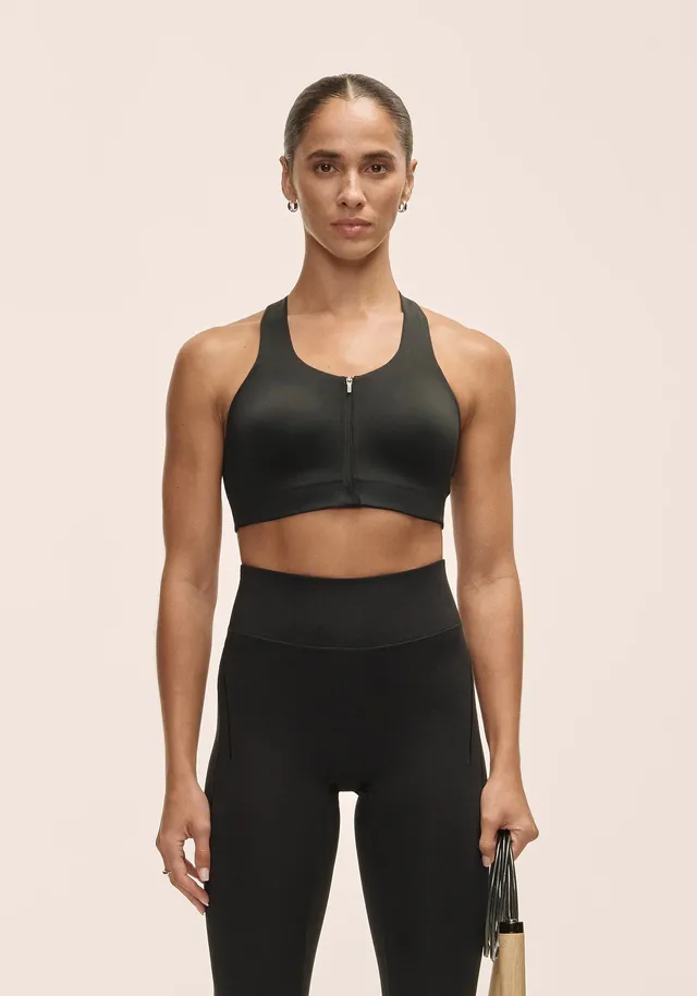 Casall Impact Zip reggiseno sportivo nero alto sostegno