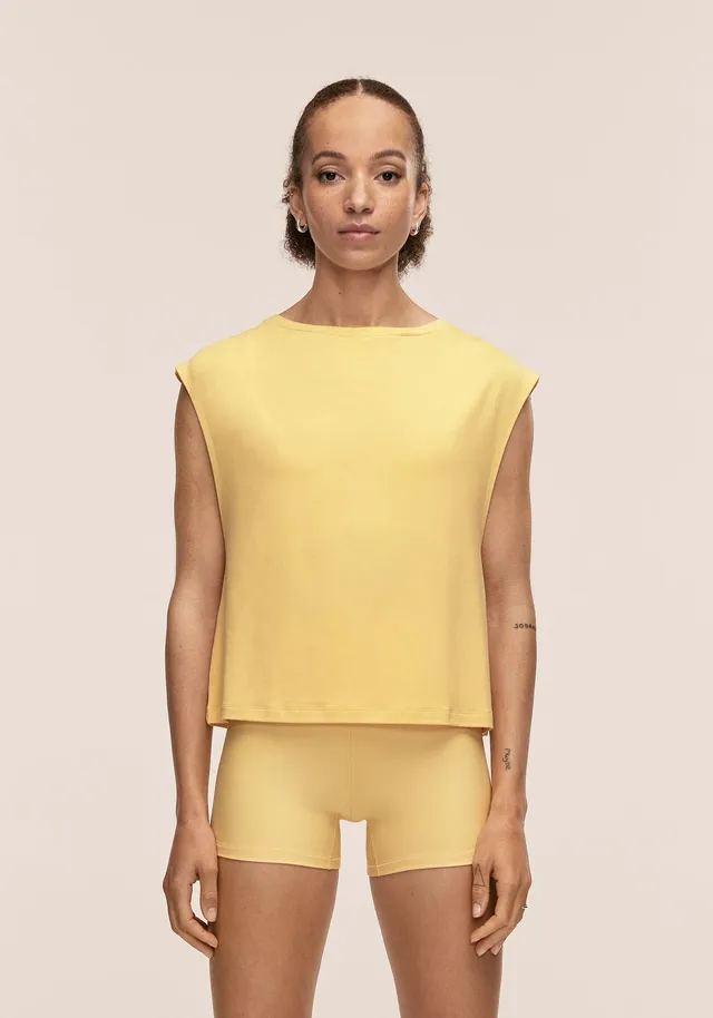 Casall Delight Boatneck Loose Tank canotta gialla Tencel