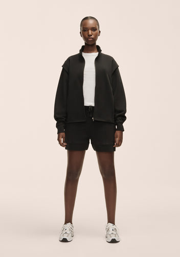 Casall Aria Full Zip felpa Black collo alto