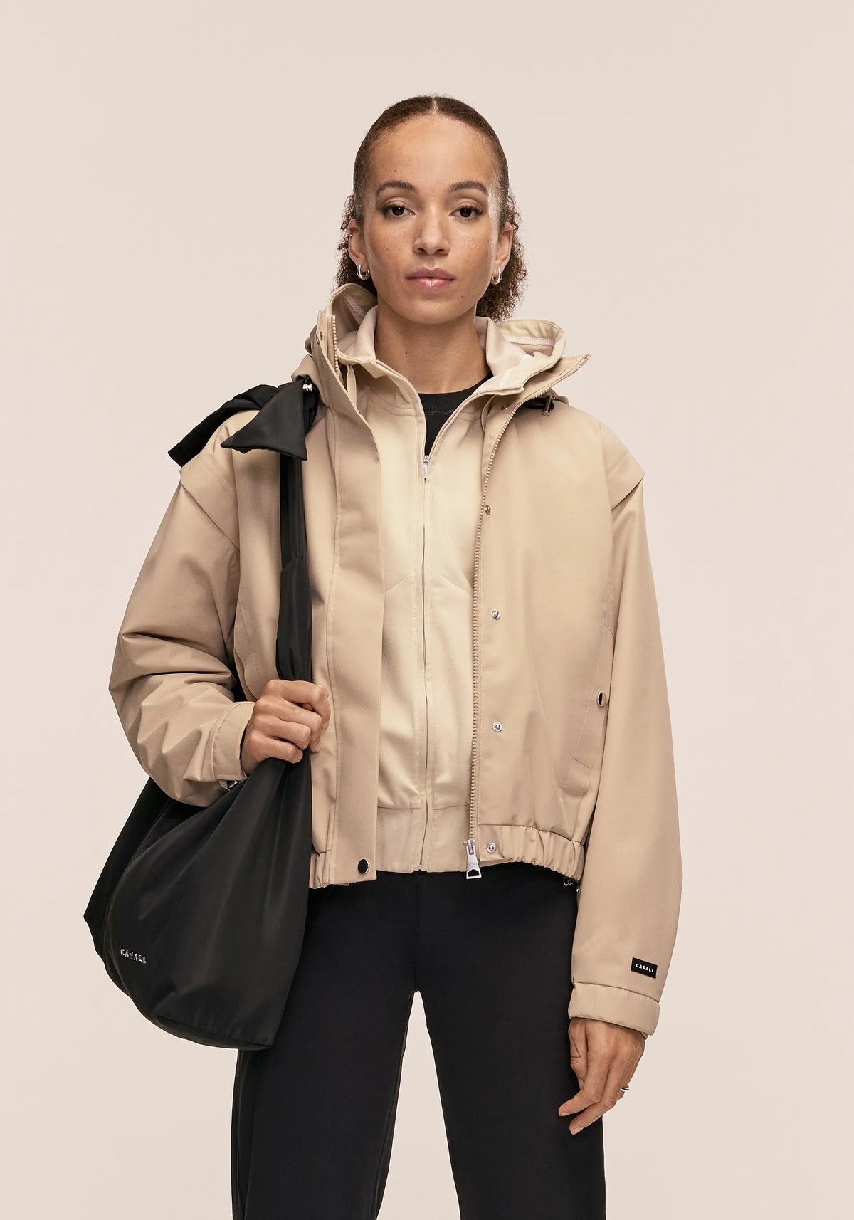 Casall Scandi Bomber giacca antipioggia sand beige impermeabile