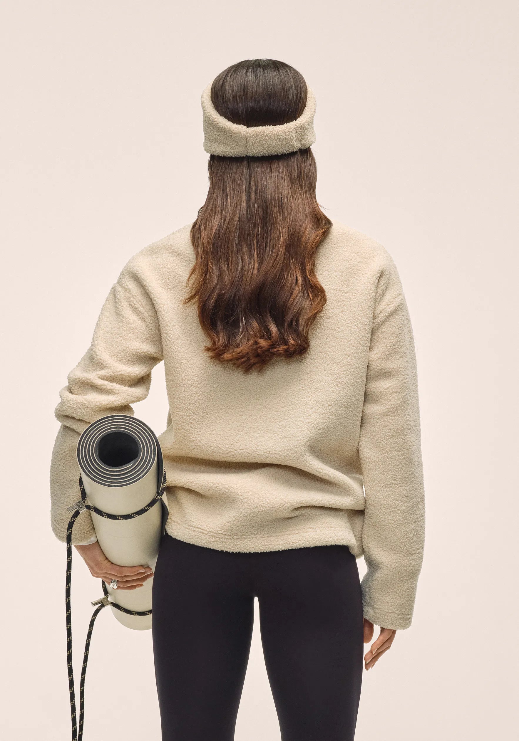 Casall Sherpa Long Sleeve Crew felpa ecru calda