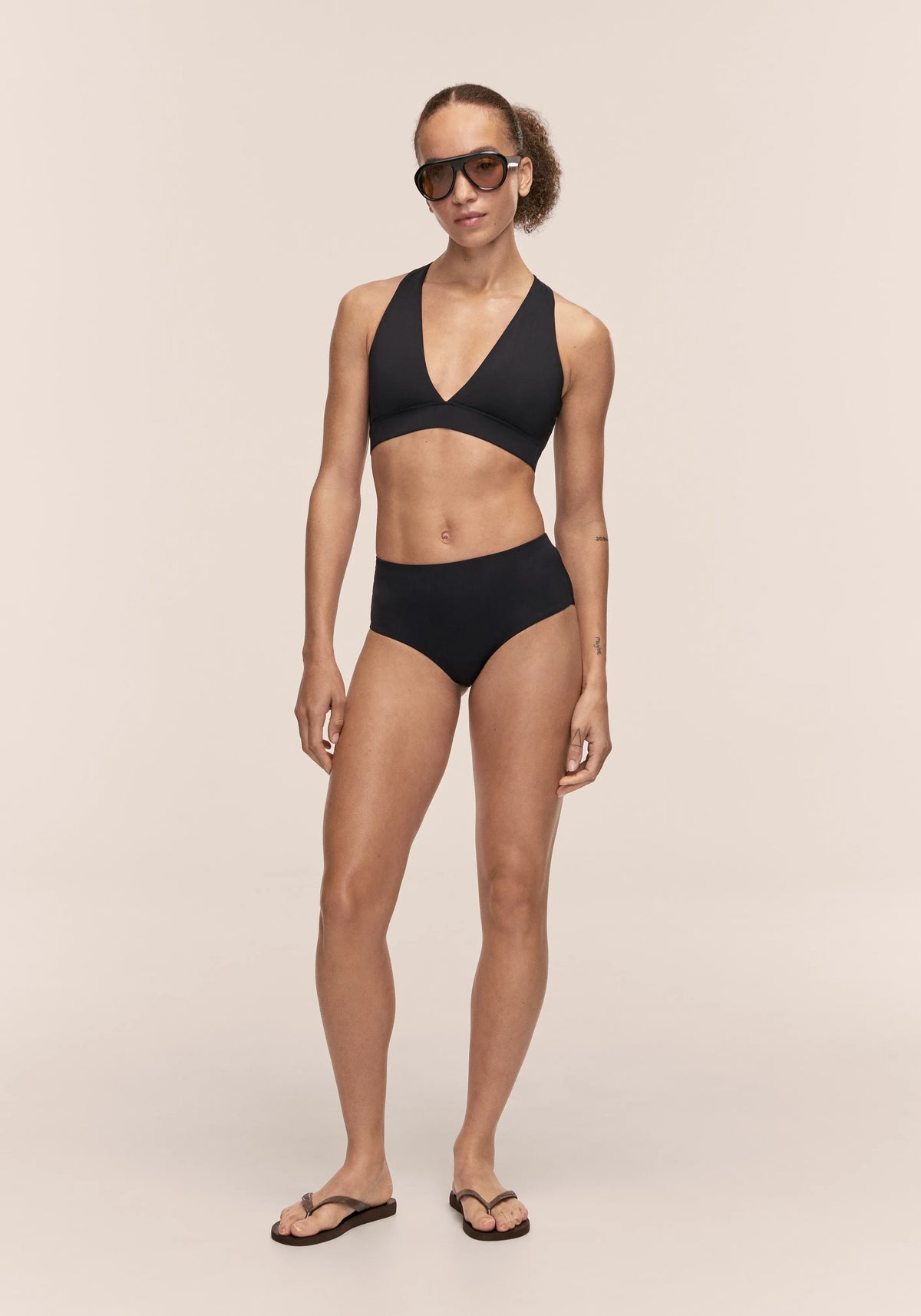 Casall High Waist Hipster slip bikini nero UV 50+