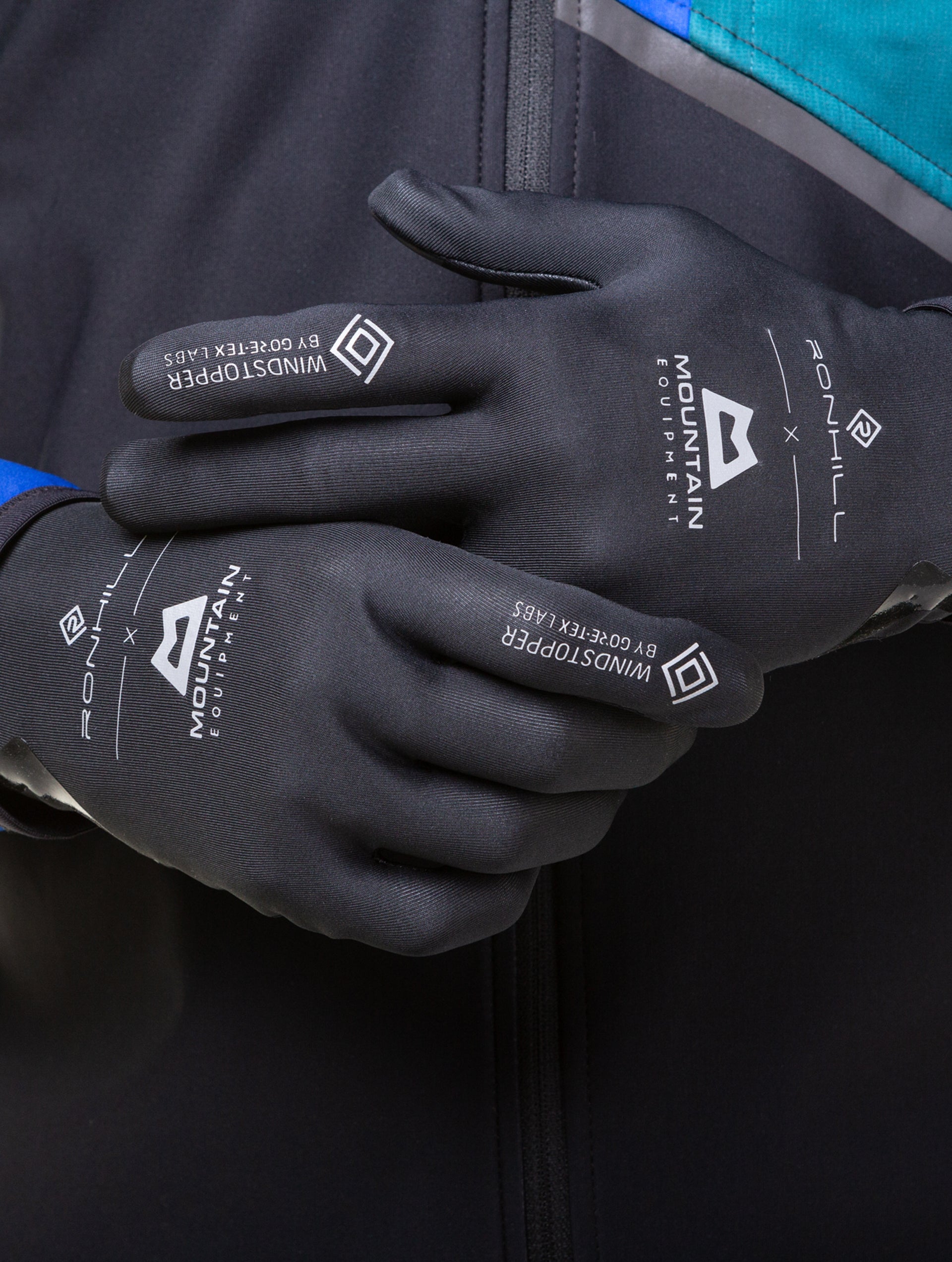 Ronhill Gore-Tex Windstopper guanti running neri antivento