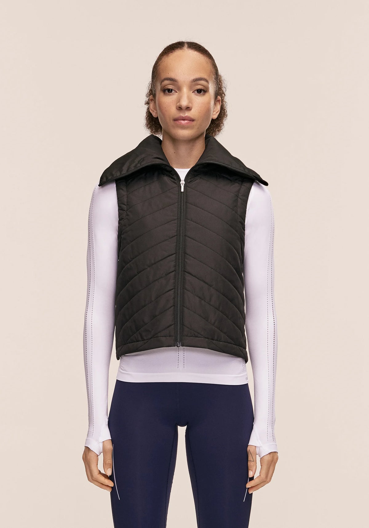 Casall Neckwarmer gilet running nero antivento
