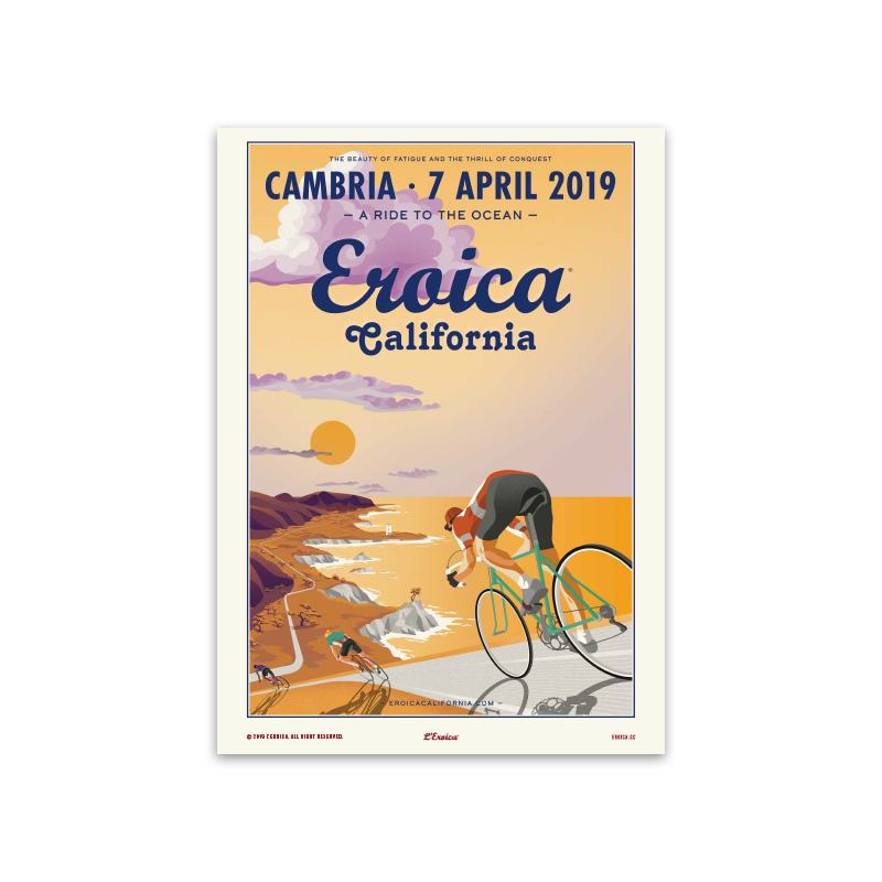 L'Eroica Poster California 2019 illustrazione ufficiale evento