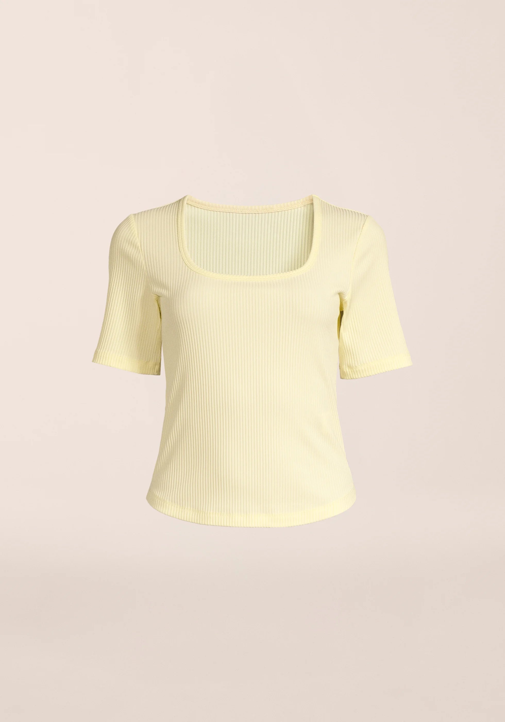 Casall Scoop Rib Tee t-shirt costine gialla elasticizzata