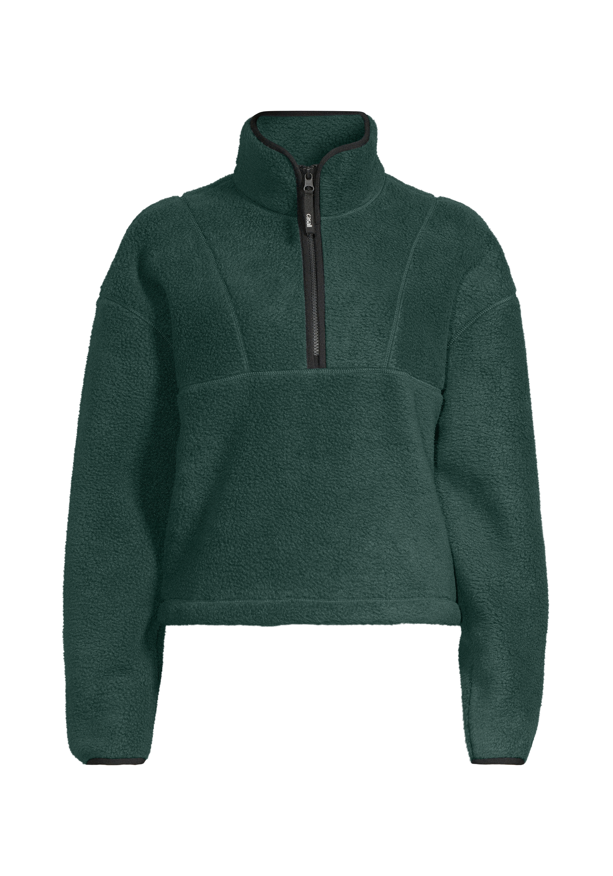 Casall Pile Half Zip felpa pile verde mezza zip