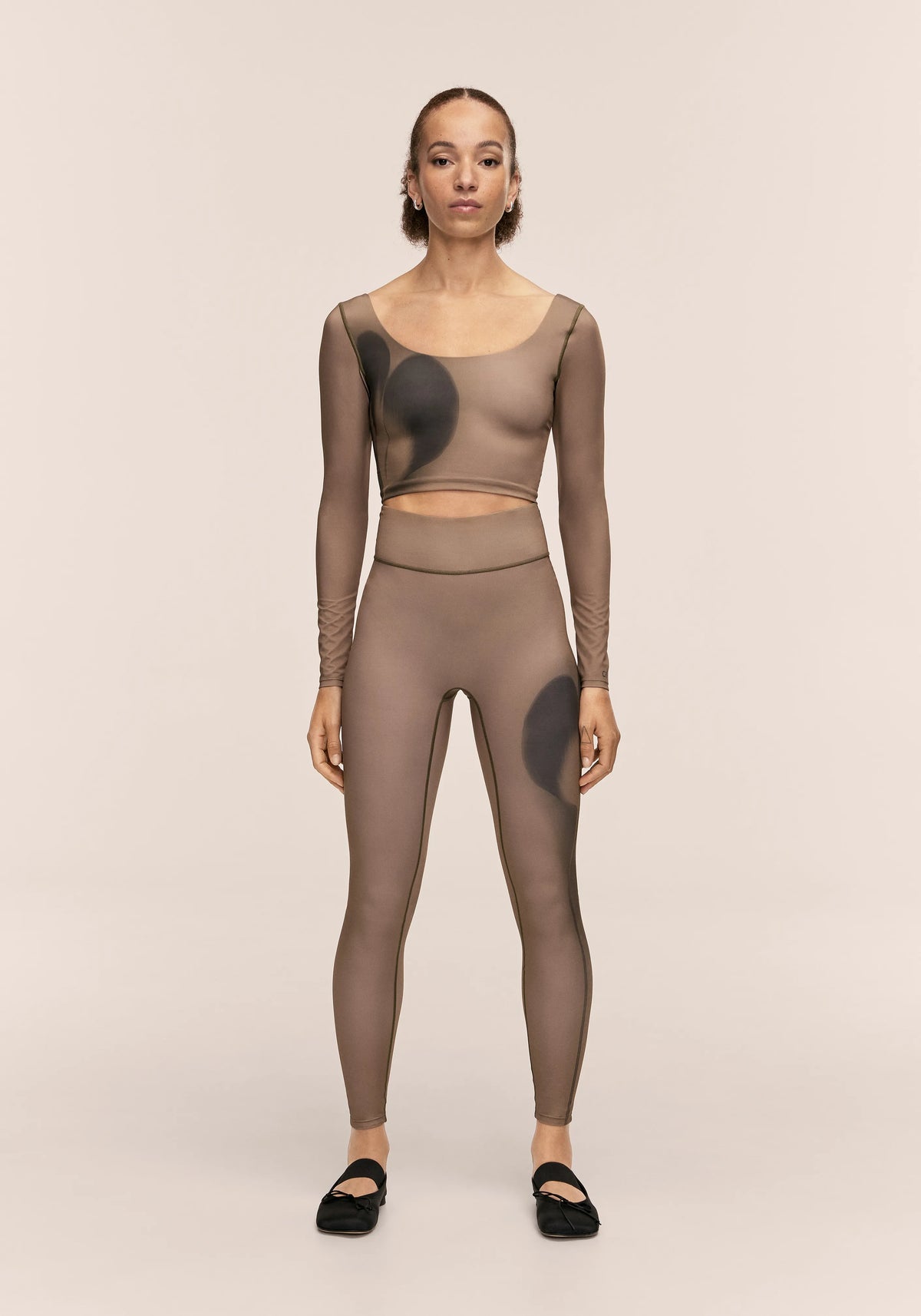 Casall Aura Flower Leggings Aura Lt Khaki per yoga